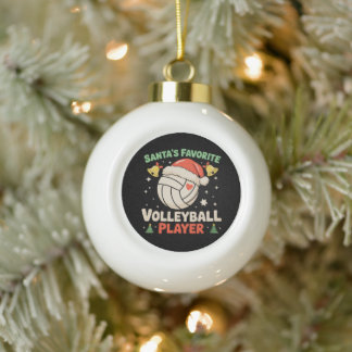 サンタの愛するバレーボール選手 クリスマス セラミックボールオーナメント