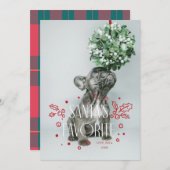 サンタの愛するペットのホリデーカード 招待状 (正面/裏面)
