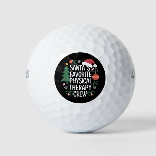 サンタの愛する理学療法チーム クリスマス ゴルフボール (正面)