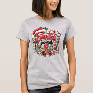 サンタの愛する看護師 楽しいクリスマスの看護師グッズ Tシャツ
