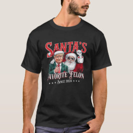 サンタの愛する重罪者 2024 クリスマス おもしろ トランプ Tシャツ