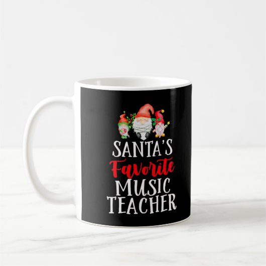 サンタの愛する音楽の先生 楽しいクリスマスのノーム コーヒーマグカップ (左)