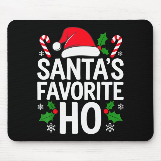 サンタの愛するHoシャツ 大人 子供 楽しいクリスマス マウスパッド (正面)