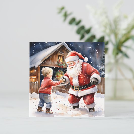 サンタの懐かしいクリスマスと雪玉が戦う カード (スタンド正面)