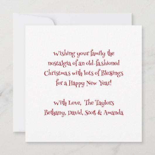 サンタの懐かしいクリスマスと雪玉が戦う カード (裏面)