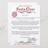 サンタの手紙 招待状 (正面/裏面)