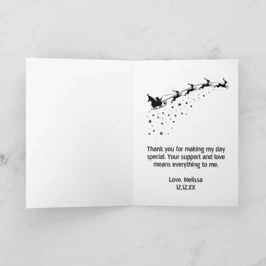 サンタの手紙PostmarkNorth Poleトナカイの写真 サンキューカード (内部)