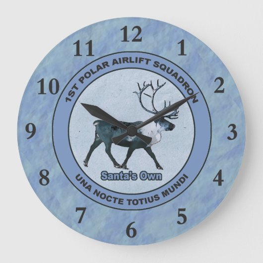 サンタの抑制される第1北極の空輸の艦隊- ラージ壁時計 (正面)