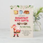 サンタの招待でクリスマスの朝食かわいい 招待状 (スタンド正面)