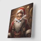 サンタの挨拶 スクエア壁時計 (傾斜)