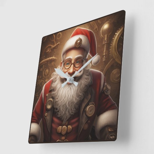 サンタの挨拶 スクエア壁時計 (傾斜)