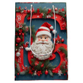 サンタの挨拶 – フルHDプリントのクリスマスプレゼント ミディアムペーパーバッグ (裏面)