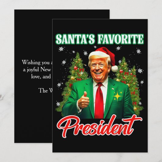 サンタの推し大統領 | トランプクリスマスギフト シーズンカード (正面/裏面)
