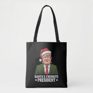 サンタの推し大統領 楽しいトランプのクリスマス トートバッグ
