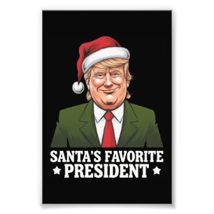 サンタの推し大統領 楽しいトランプのクリスマス フォトプリント