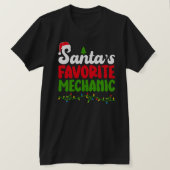 サンタの整備士お気に入りのクリスマスをテーマにした Tシャツ (デザイン正面)