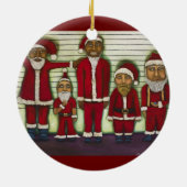 サンタの整列 セラミックオーナメント (裏面)