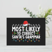 サンタの文法クリスマスを修正する可能性が最も高い 招待状 (スタンド正面)