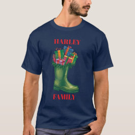 サンタの新しいブーツをカスタマイズ Tシャツ