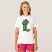 サンタの新しいブーツ Tシャツ (正面フル)
