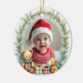 サンタの新しい助手 両面1stクリスマス セラミックオーナメント (左)