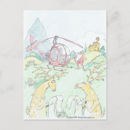 サンタの新ルドルフ。 シーズンポストカード (正面)