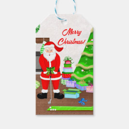 サンタの早めのプレゼント - ホールインワンのクリスマス ギフトタグ