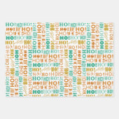 サンタの暖かいホー!ホー!ホー!クリスマスの挨拶 ラッピングペーパーシート (正面)