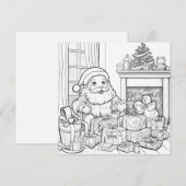 サンタの暖炉のプレゼント 子供たちのぬりえ クリスマス (正面/裏面)