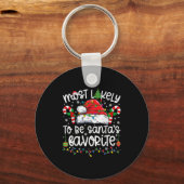 サンタの最もお気に入りの家族にぴったり キーホルダー (正面)