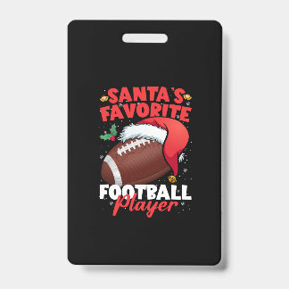 サンタの最も好きなフットボール選手のクリスマスパジャマ バッジ