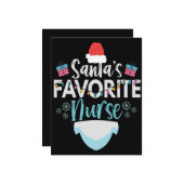 サンタの最も好きな看護師 面白いクリスマス ナーシング ノートカード (正面/裏面インサイチュ)