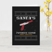 サンタの最も愛するゲーマー メリークリスマス カード (黄色い花)