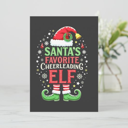 サンタの最も愛するチアリーディングエルフファミリーマッチング 招待状 (スタンド正面)
