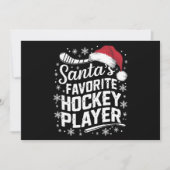 サンタの最も愛するホッケー選手のパジャマクリスマス シーズンカード (正面)