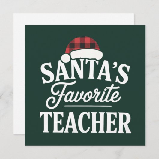 サンタの最も愛する教師クリスマス授業生徒たち シーズンカード (正面/裏面)