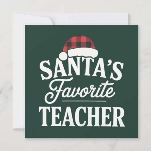 サンタの最も愛する教師クリスマス授業生徒たち シーズンカード (正面)