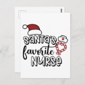サンタの最も愛する看護師、感謝のクリスマスシーズン ポストカード (正面/裏面)