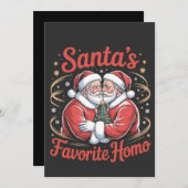 サンタの最も愛するLGBTプライド ゲイクリスマス シーズンカード (正面/裏面)