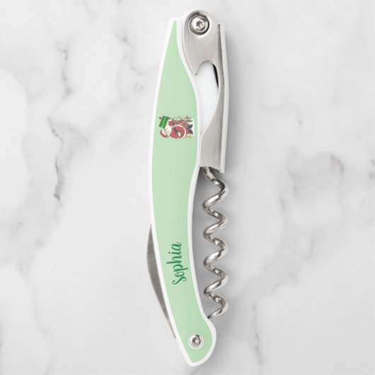 サンタの木の動物メリークリスマスグリーン ソムリエナイフ (裏面)