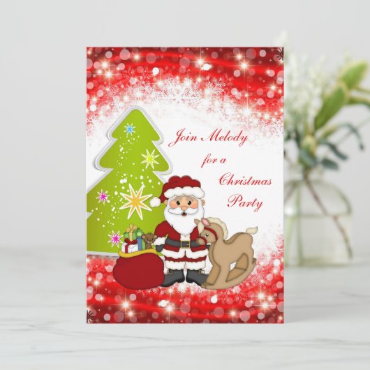 サンタの木はクリスマスのパーティの招待状をからかいます 招待状 (スタンド正面)