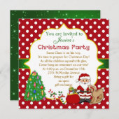 サンタの木は、揺り木馬クリスマス・パーティをからかいます 招待状 (正面/裏面)
