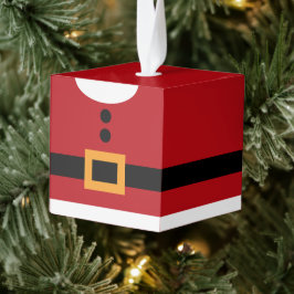 サンタの木製キューブクリスマスオーナメント キューブオーナメント