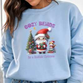 サンタの本好きクリスマスコージーリーディング スウェットシャツ