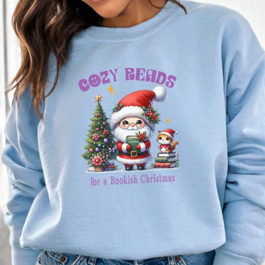 サンタの本好きクリスマスコージーリーディング スウェットシャツ