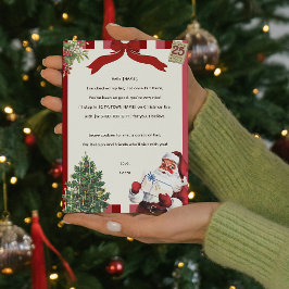 サンタの机からのヴィンテージなクリスマス韻文レター 招待状