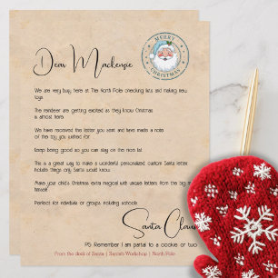 サンタの机からの手紙パーソナライズされた