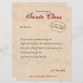 サンタの机からの手紙パーソナライズされた 招待状 (正面/裏面)