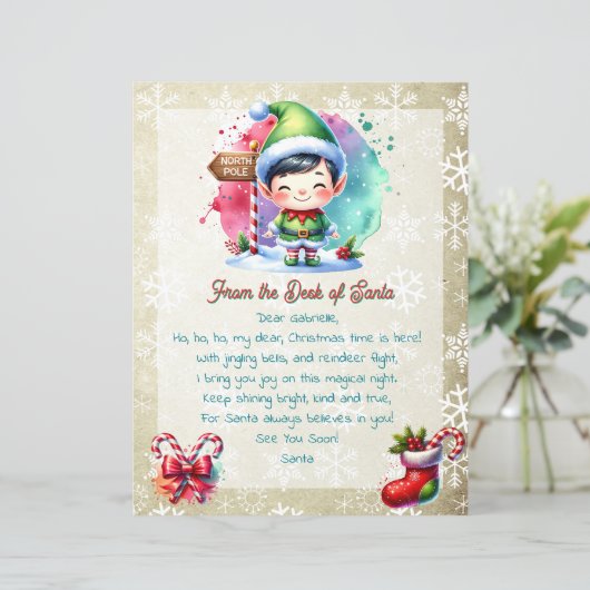 サンタの机から子供へ | アニメボーイ小妖精や小人 (スタンド正面)