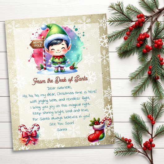 サンタの机から子供へ | アニメボーイ小妖精や小人